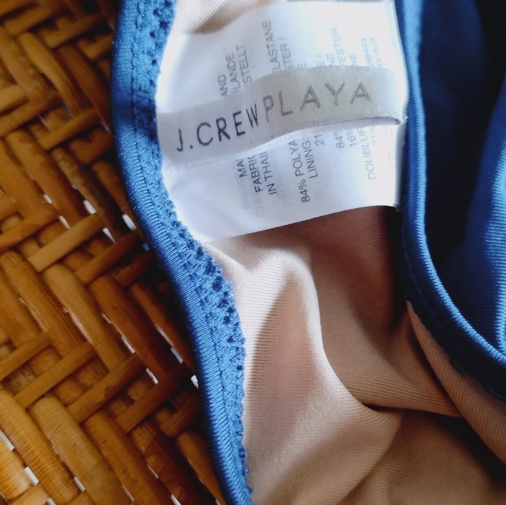 J. Crew Playa One-Shoulder Cutout Waist Blue Women’s One-Piece Swimsuit - Picture 4 of 4